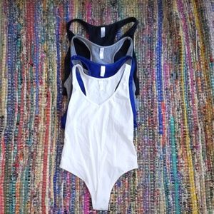 4 American Apparel thong bodysuits